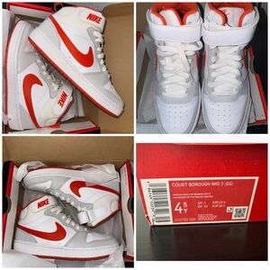 Nike Court Borough Mid 2 GS White and Red High-Tops